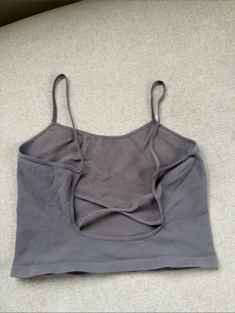 Free People Ribbed Gray Adjustable-Strap Cami - Picture 3 of 3